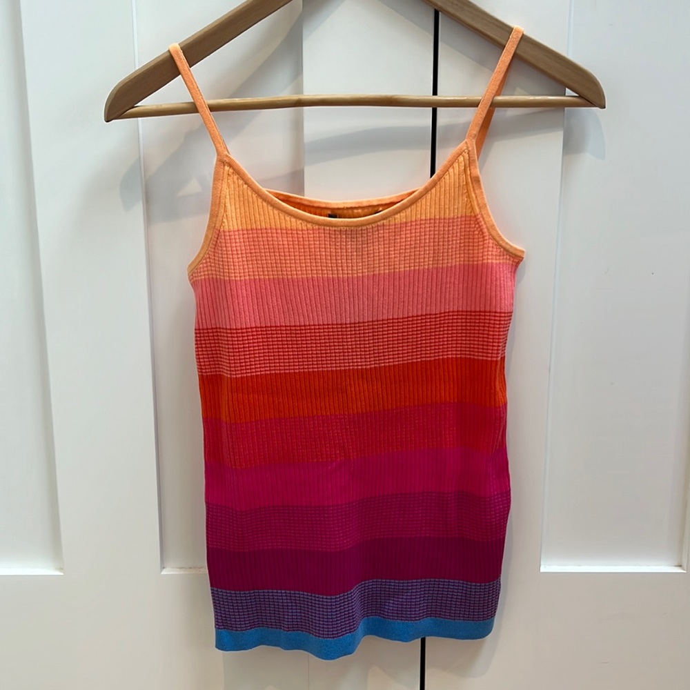 NWT Banana Republic Stretch Cotton Rainbow Tank - S